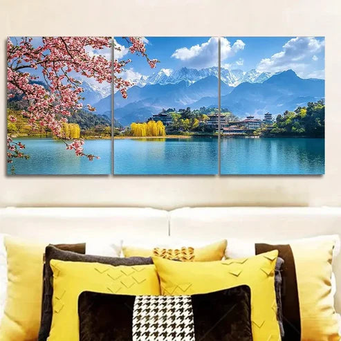 3pcs Featuring Lijiang, Yunnan Wall Art Canvas Unframed - High Quality Print 100% Australian Made Wall Canvas