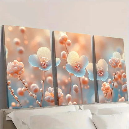3pcs Nature Art Babys Breath Z   Wall Art Set Canvas Framed 60x90cm - High Quality Print 100% Australian Made Wall Canvas Ready to Hang