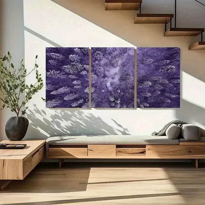 3pcs Evergreen Trees Aerial Photo Metal Print Ready to Hang Art