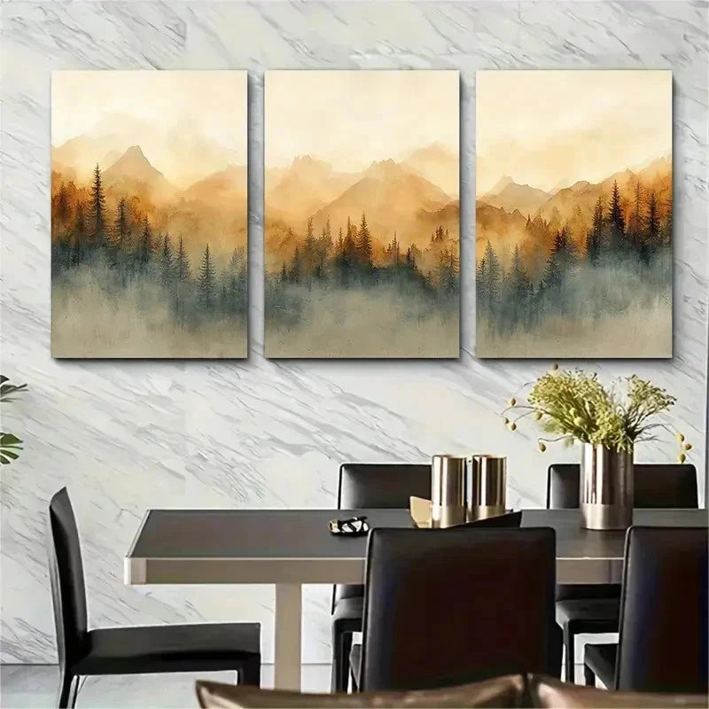 3pcs Abstract Beige Watercolor Stroke Perfect Wall Art Set Canvas Framed 50x70cm - High Quality Print 100% Australian Made Wall Canvas Ready to Hang - Bella Home Decor