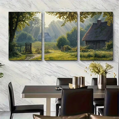 3pcs Eastern European Lowlands Metal Print Ready to Hang Art - Bella Home Decor