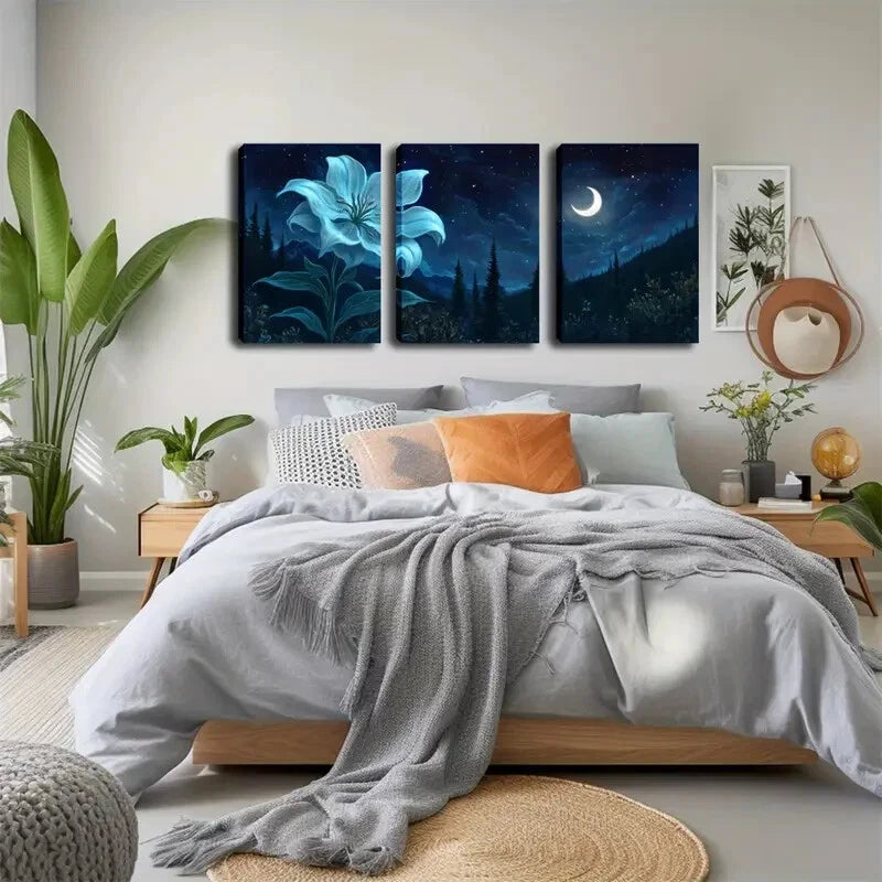 3pcs Floral & Forest Scenes Décor Perfect Wall Art Set Canvas Framed 40x60cm - High Quality Print 100% Australian Made Wall Canvas Ready to Hang - Bella Home Decor