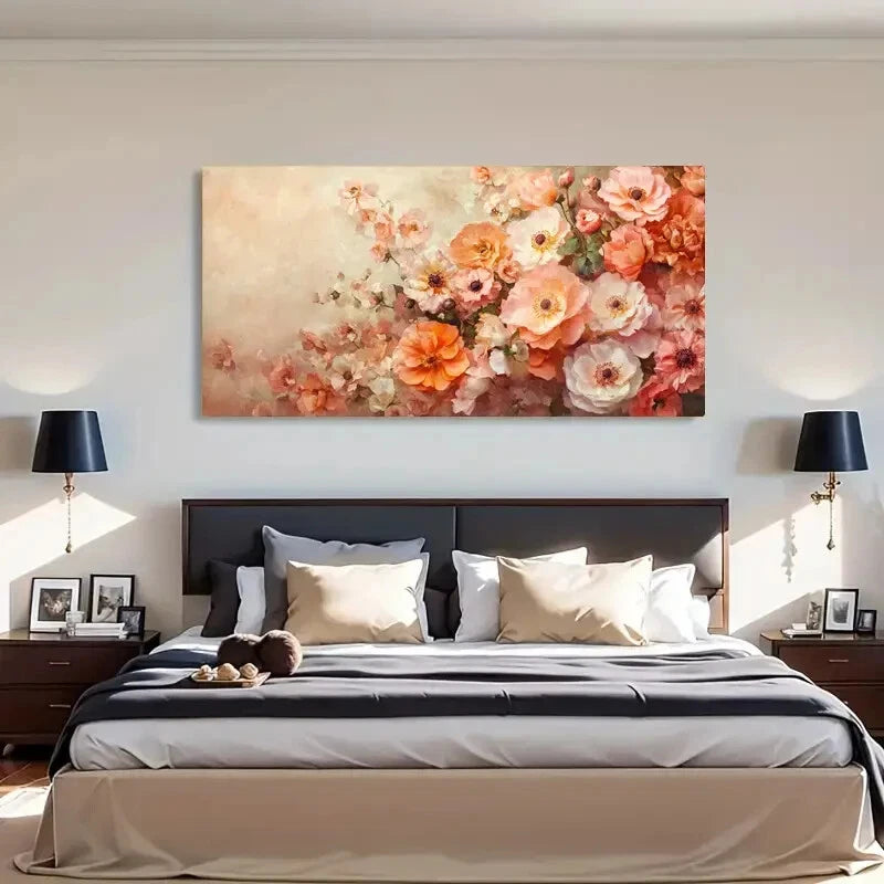 Abstract Cityscape Orange Wall Art Canvas Office Home Room Framed 120x60cm - Bella Home Decor