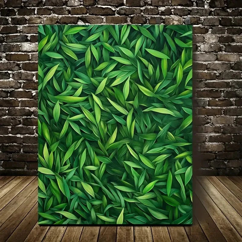 Vibrant Emerald Mint Grass Lawn Design 40x60cm Metal Print Ready to Hang - Bella Home Decor