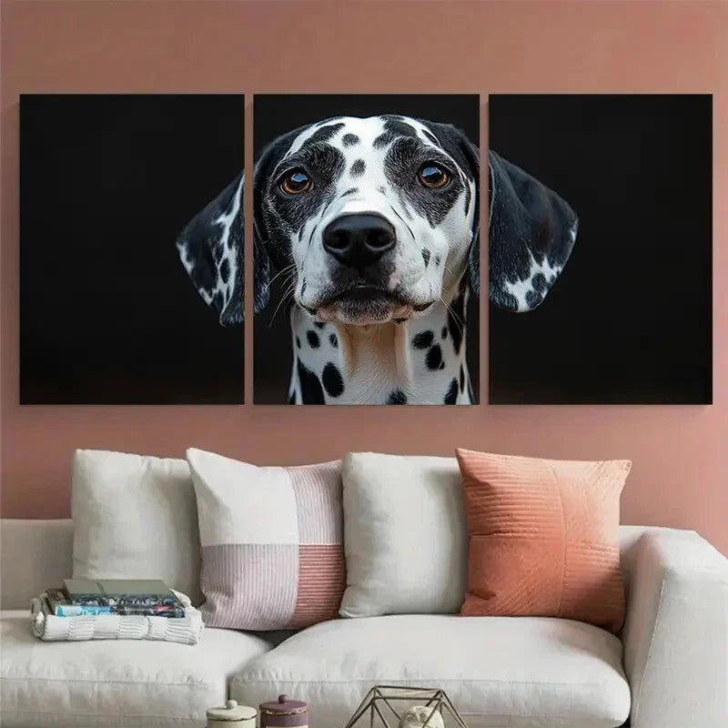 3pcs Dalmatian Dog Portrait Illustration Metal Print Ready to Hang Art - Bella Home Decor