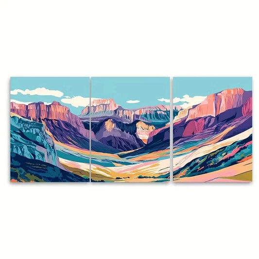 3pcs Guadalupe Mountains National Park Wall Art Set Canvas Framed 50x70cm - High Quality Print 100% Australian Made Wall Canvas Ready to Hang