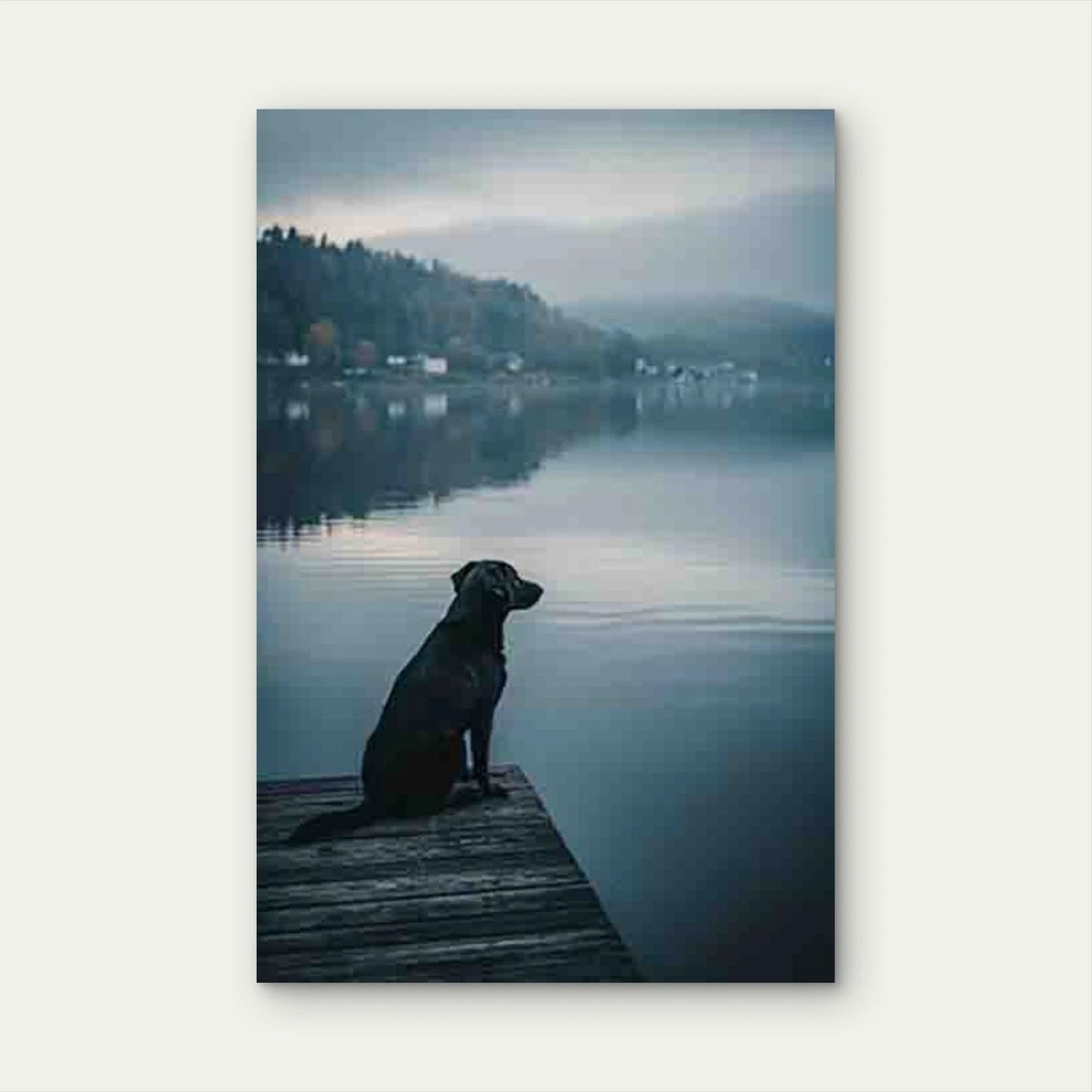 Labrador Retriever & Lake Scene Metal Print Ready to Hang