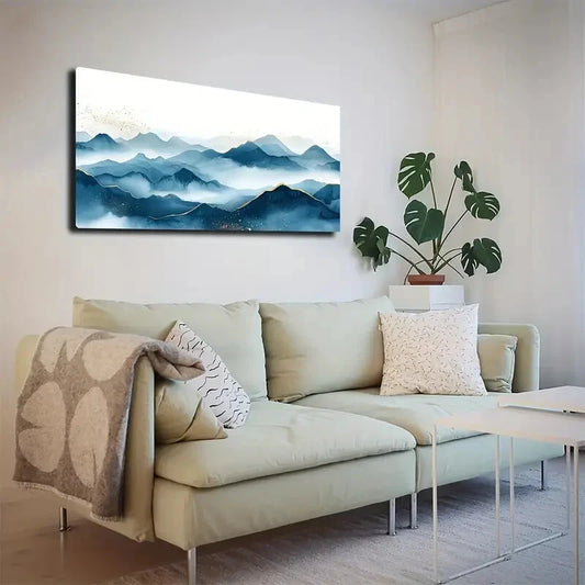 Wash Ink Gradation Minimalist Wall Art canvas office home room framed 120x60cm