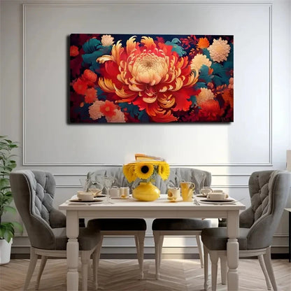 Beautiful Chrysanthemum Wall Art Canvas Office Home Room Framed 120x60cm
