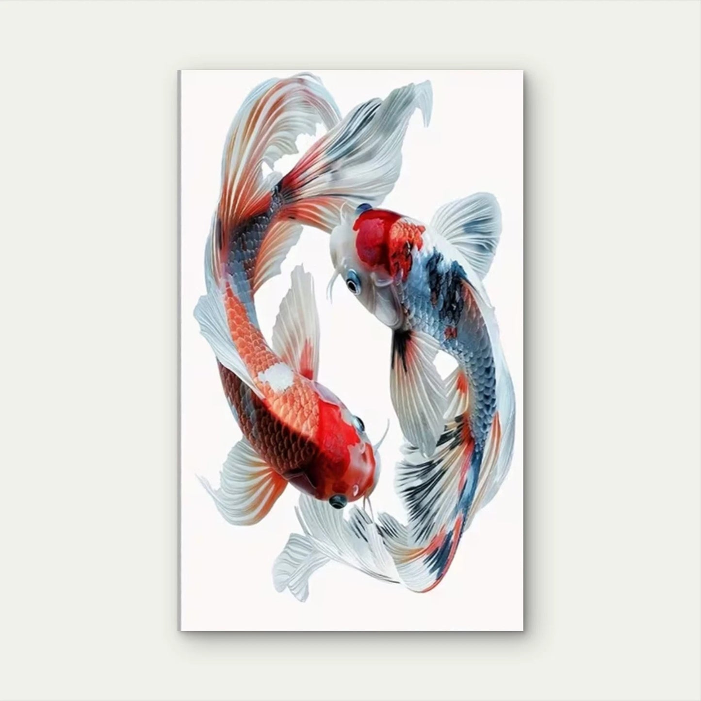 Japanese-Inspired Koi Fish Dance Metal Print Ready to Hang