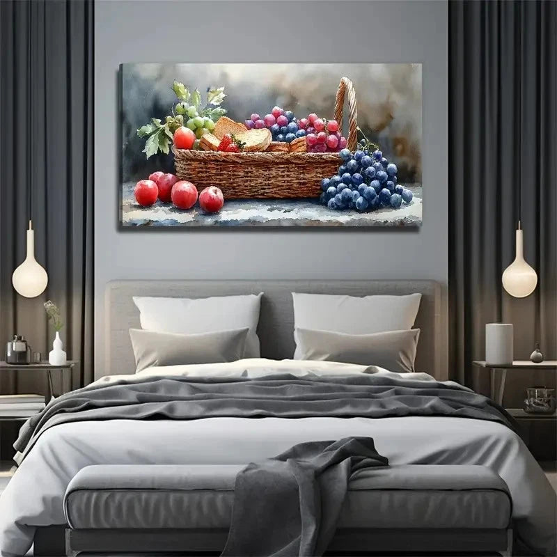 Fresh Fruit Bread Perfect Wall Art Canvas Office Home Room Framed 120x60cm