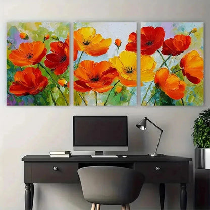 3pcs Blooming Flower Cloud Texture Perfect  Wall Art Canvas Framed 40x60cm - High Quality Print 100% Australian Made Wall Canvas Ready to Hang - Bella Home Decor