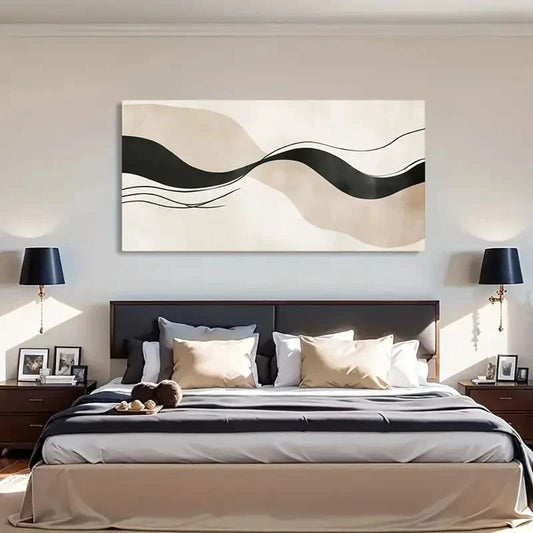 Bold Lines & Minimalist Design Wall Art Canvas Office Home Room Framed 120x60cm
