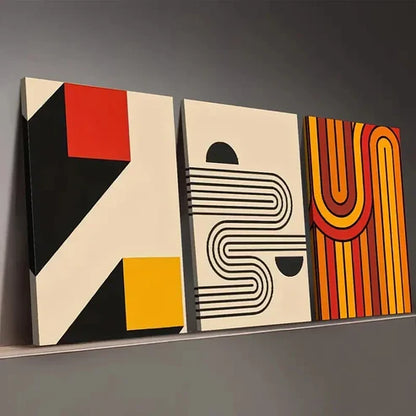 3pcs Bohemian Modern Fashion Line  Wall Art Set Canvas Unframed - High Quality Print 100% Australian Made Wall Canvas - Bella Home Decor