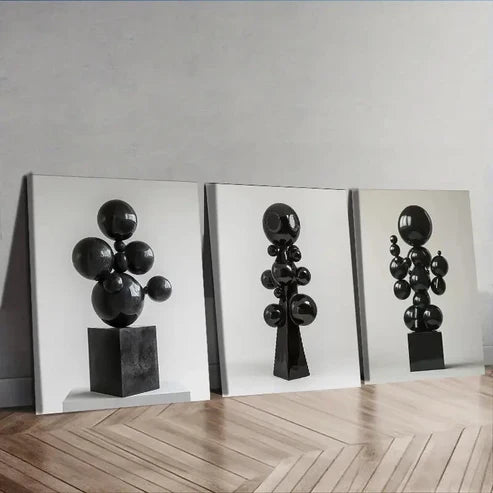 3pcs Many floating spheres Wall Art Set Canvas Unframed - High Quality Print 100% Australian Made Wall Canvas