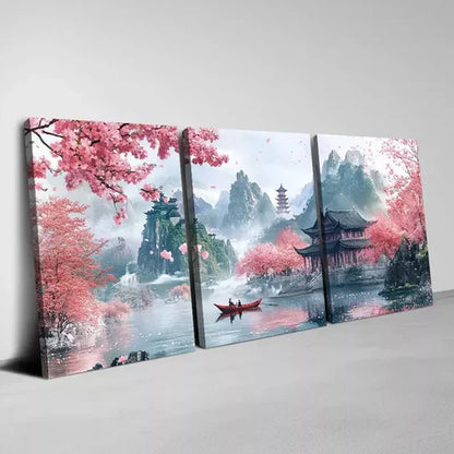 3pcs Traditional Chinese Landscape  Art Set Canvas Unframed - High Quality Print 100% Australian Made Wall Canvas
