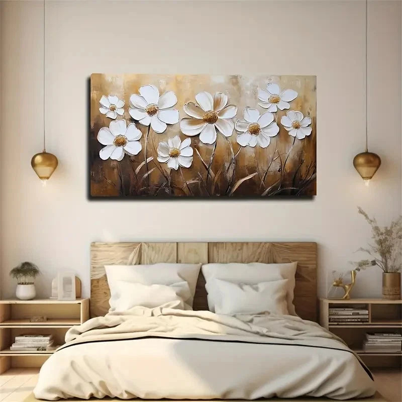 Flowers Landscape Abstract Wall Art Canvas Office Home Room Framed 120x60cm - Bella Home Decor