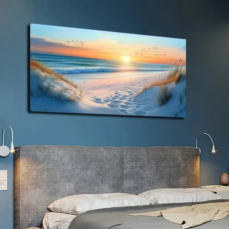 Depicting Seabirds Returning Wall Art canvas office home room framed 120x60cm - Bella Home Decor