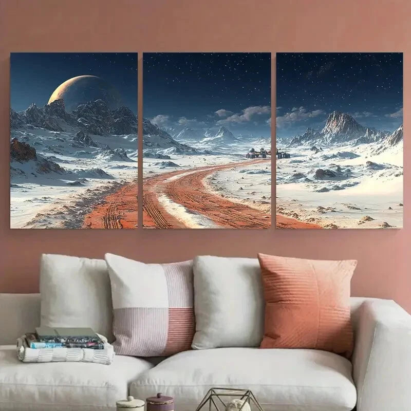 3pcs Mars Rover Perseverance Space Exploration Metal Print Ready to Hang Art - Bella Home Decor
