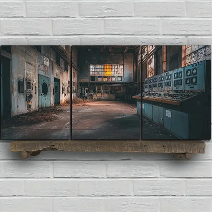 3pcs Old View Outdated Control Room Metal Print Ready to Hang Art - Bella Home Decor