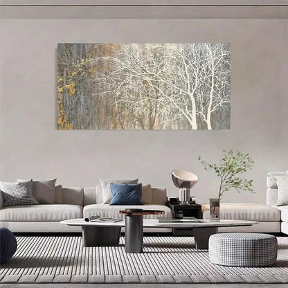 Modern Vintage Birch Tree wall canvas office home room framed 120x60cm - Bella Home Decor