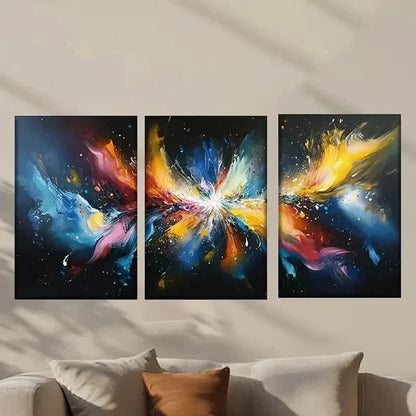 3pcs Abstract Paint Splashes Design Wall Art Set Canvas Framed 40x60cm - High Quality Print 100% Australian Made Wall Canvas Ready to Hang - Bella Home Decor