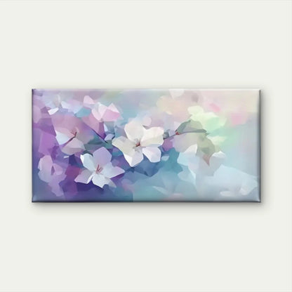 Abstract Floral Blue Pink Wall Art Canvas Office Home Room Framed 120x60cm