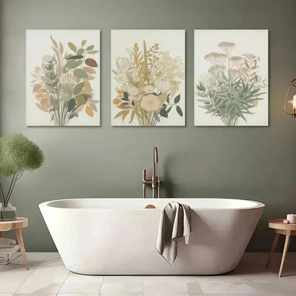 3pcs Wildflowers for Wall Decor for Bedroom wall Art Set Canvas Framed 50x70cm - High Quality Print 100% Australian Made Wall Canvas Ready to Hang - Bella Home Decor