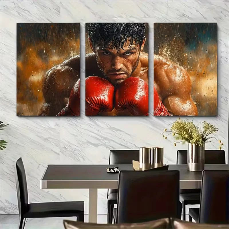 3pcs Action Scenes with Dramatic Lighting Metal Print Ready to Hang Art - Bella Home Decor