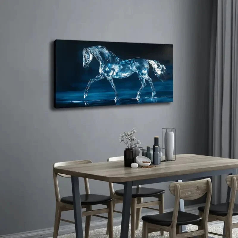 Transparent Crystal Design Wall Art Canvas Office Home Room Framed 120x60cm - Bella Home Decor