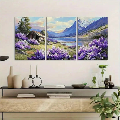 3pcs Number-Style Landscape Painting Modern Art Metal Print Ready to Hang Art - Bella Home Decor