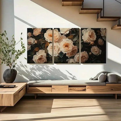 3pcs Elegant Rose Floral Art Vintage Botanical Metal Print Ready to Hang Art - Bella Home Decor