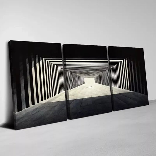 3pcsMinimalist Road Pathway With Shadow Art Set Canvas Framed 50x70cm - High Quality Print 100% Australian Made Wall Canvas Ready to Hang