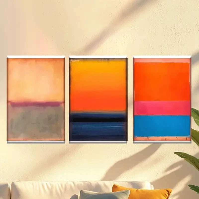 3pcs Colorful Abstract Design Wall Art Set Canvas Framed 60x90cm - High Quality Print 100% Australian Made Wall Canvas Ready to Hang - Bella Home Decor
