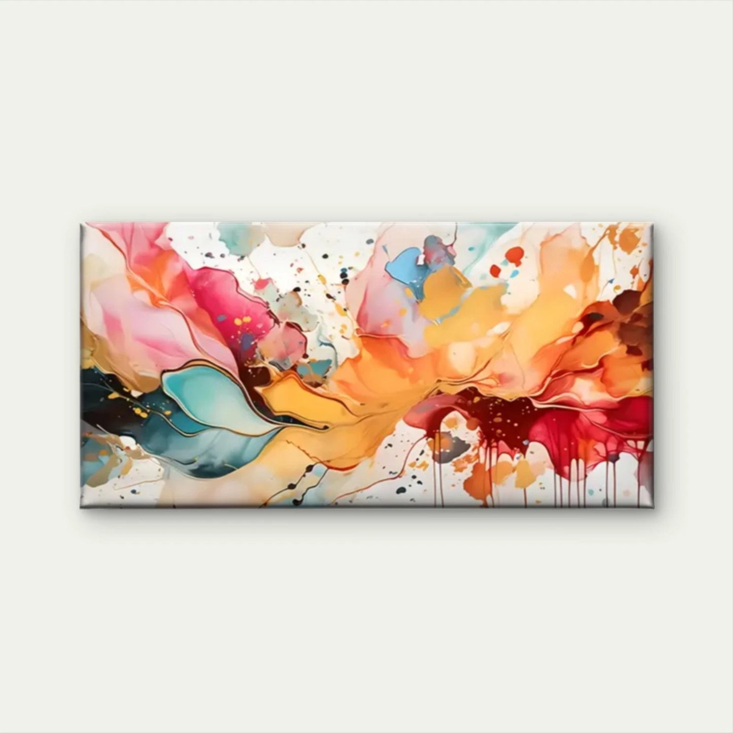 Colorful Swirls Abstract Wall Art Canvas Office Home Room Framed 120x60cm