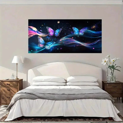 Vibrant Butterfly Fantasy Wall Art Canvas Office Home Room Framed 120x60cm