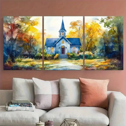 3pcs Venue Portrait Wedding Church Portrait Metal Print Ready to Hang Art