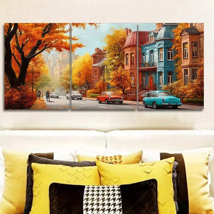 3pcs apartment buildings Wall Art Set Canvas Framed 40x60cm - High Quality Print 100% Australian Made Wall Canvas Ready to Hang - Bella Home Decor