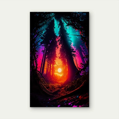 Neon Forest Gateway  60x90cm Metal Print Ready to Hang