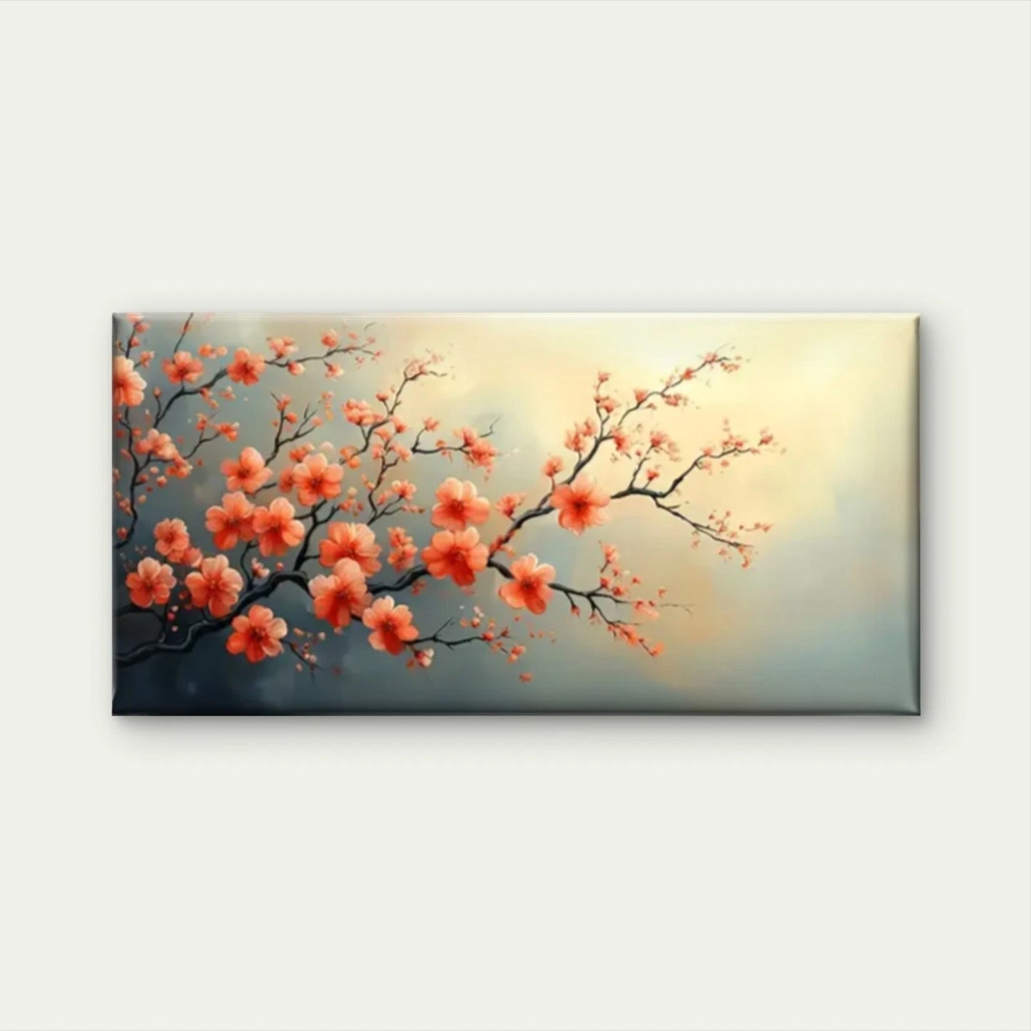 Flower Branche Abstract Perfect Wall Art Canvas Office Home Room Framed 120x60cm