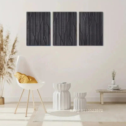 3pcs Geometric Wall Art Abstract Style art Metal Print Ready to Hang Art - Bella Home Decor