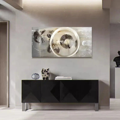 Elegant Monochrome Decor Geometric Wall Art Canvas Office Home Room Framed 120x60cm - Bella Home Decor