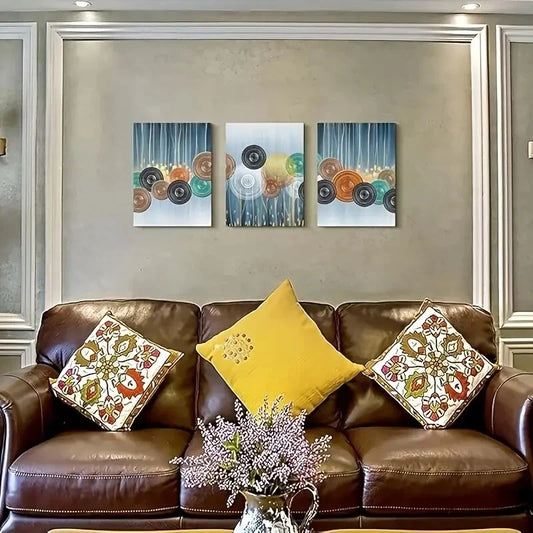 3pcs Paintings Minimalist Abstract Metal Print Ready to Hang Art