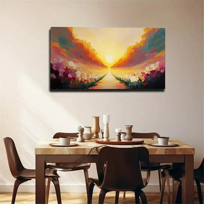 Vivid Style Flower Path Wall Art Canvas Office Home Room Framed 120x60cm