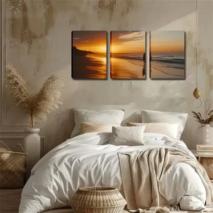 3pcs Beach, Autumn Leaves & Abstract Designs Wall Art Canvas Unframed - High Quality Print 100% Australian Made Wall Canvas - Bella Home Decor
