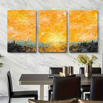 3pcs Abstract Sunrise Landscape Sun Perfect Wall Art Set Canvas Framed 40x60cm - High Quality Print 100% Australian Made Wall Canvas Ready to Hang - Bella Home Decor