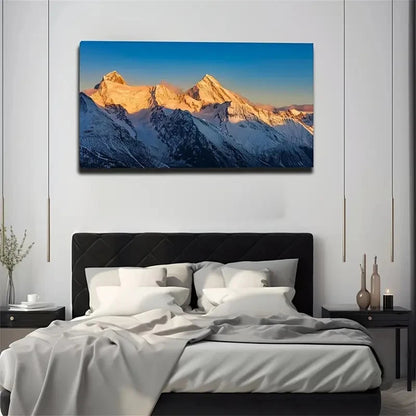 Snow Capped Mountain Wall Art Canvas Office Home Room Framed 120x60cm