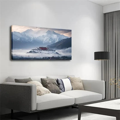 Palace Built On The Mountain Wall Art Canvas Office Home Room Framed 120x60cm - Bella Home Decor