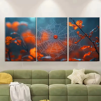 3pcs Eerie Spider Web Metal Print Ready to Hang Art - Bella Home Decor