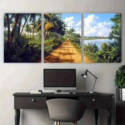 3pcs Botanical Detailed Vibrant Serene Perfect Wall Art Set Canvas Framed 40x60cm - High Quality Print 100% Australian Made Wall Canvas Ready to Hang - Bella Home Decor